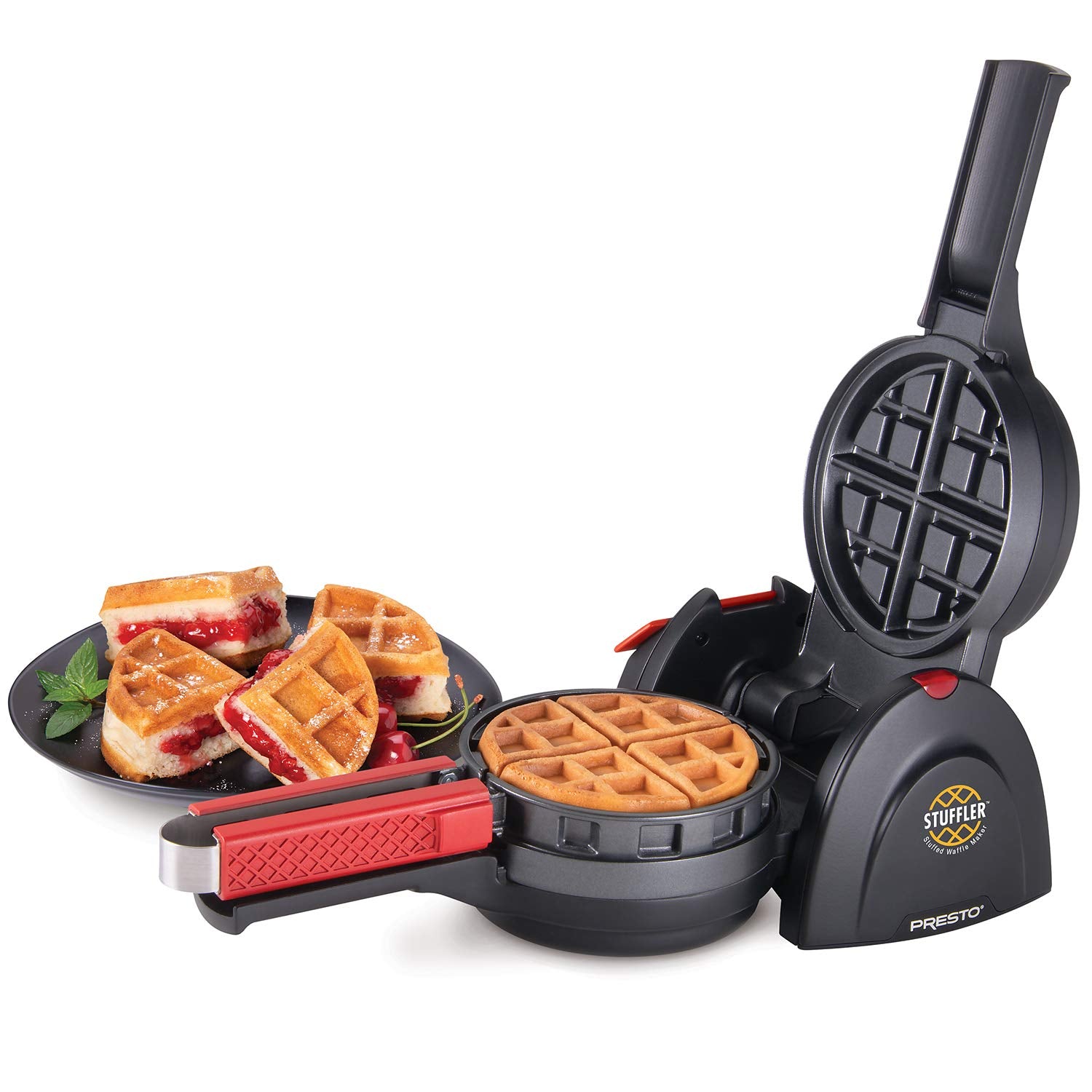Presto Stuffler FlipSide Belgian Waffle Maker - Cooks Stuffed Waffles and Flips for Even Baking