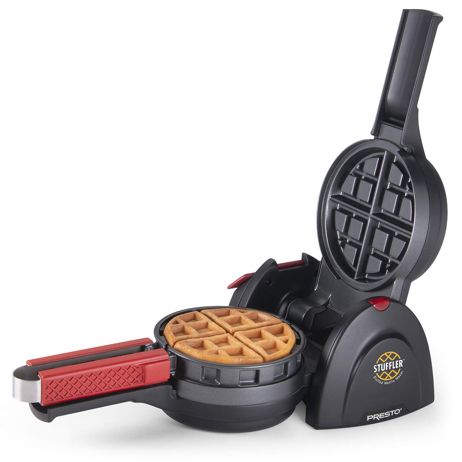 Presto Stuffler FlipSide Belgian Waffle Maker - Cooks Stuffed Waffles and Flips for Even Baking