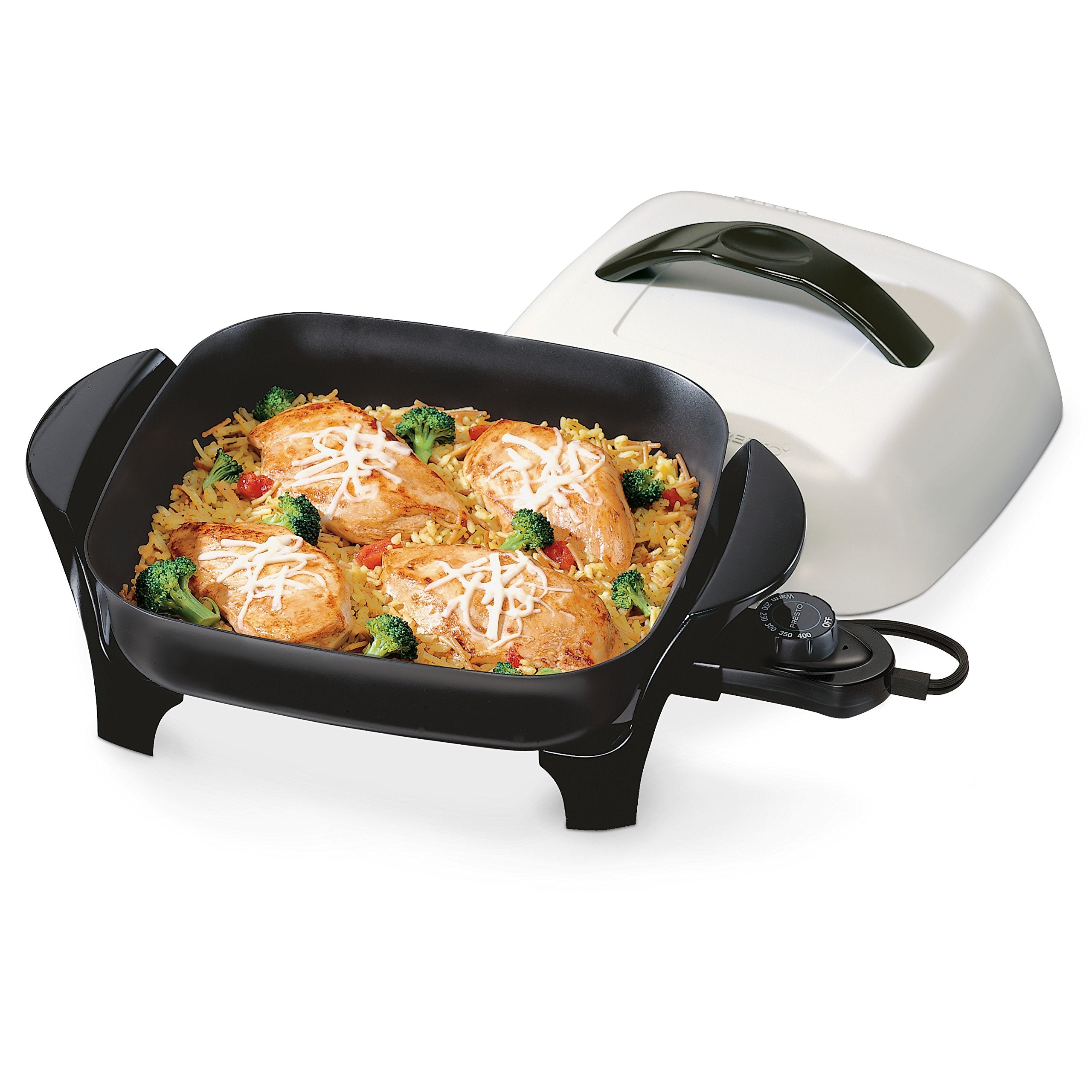 Presto 07211 Liddle Griddle & 06620 11-Inch Electric Skillet,Black/White